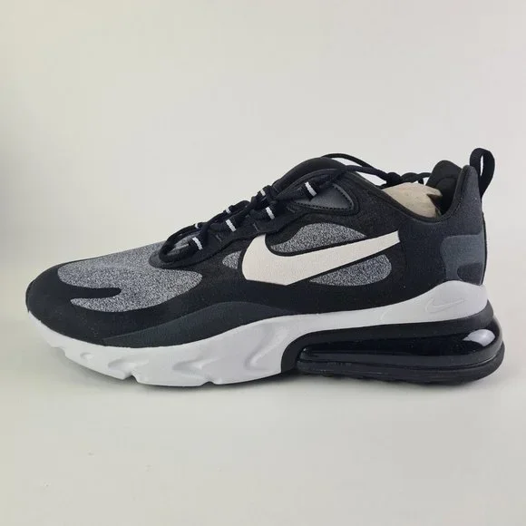 Nike Air Max 270 React Black Running Sneakers Athletic Mens Shoes - Picture 2 of 11